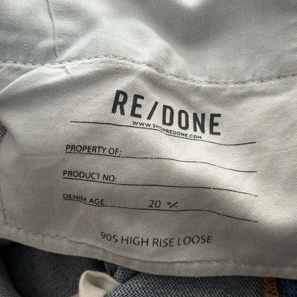 RE/DONE 90s High Rise Straight Jeans Distressed Knee Vintage Wash Denim Size 27 - Picture 11 of 13